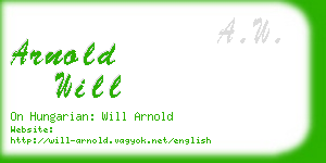 arnold will business card